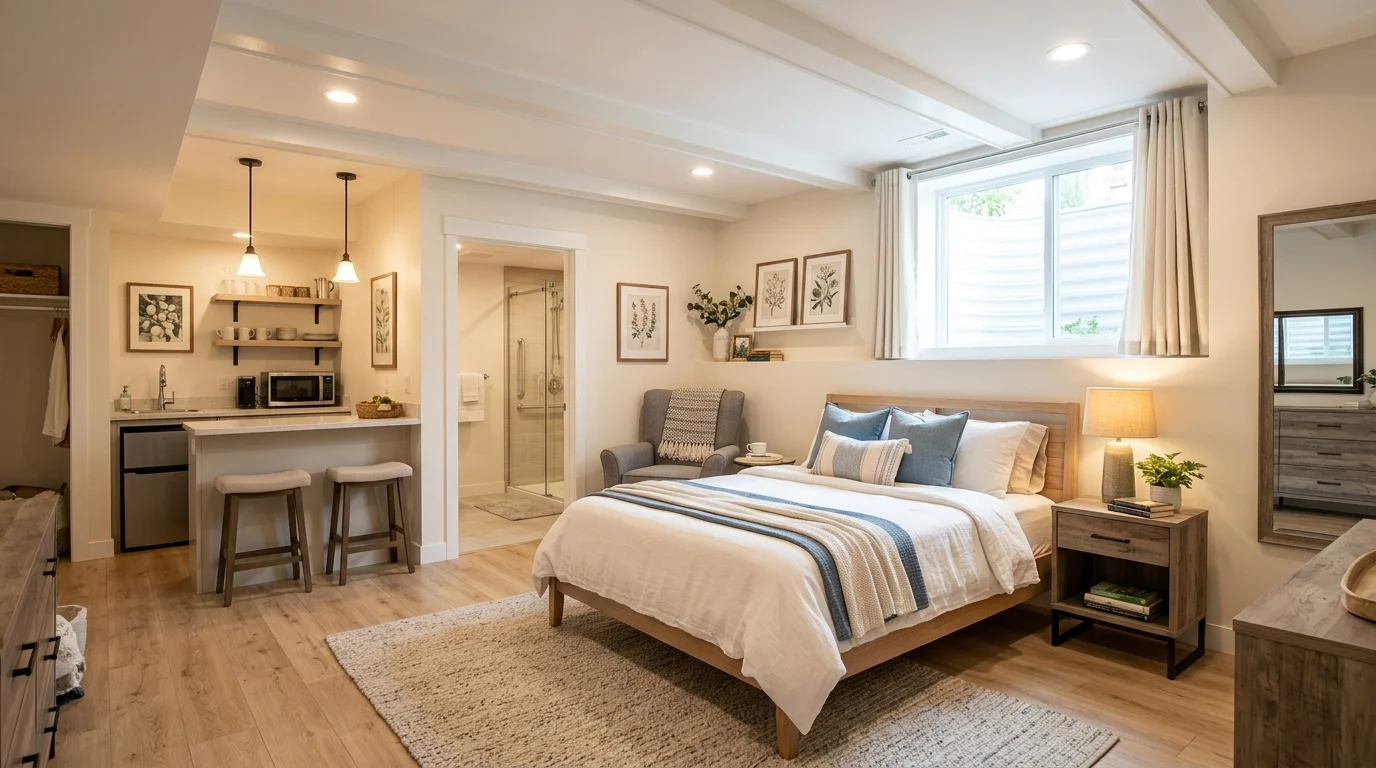 Small modern kitchenette perfect for an in-law suite