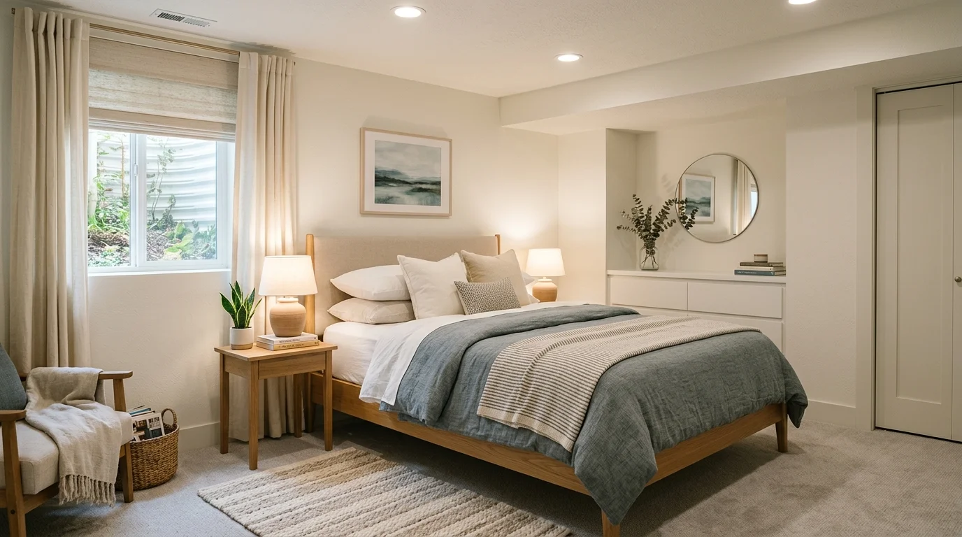 Quiet and serene finished basement bedroom