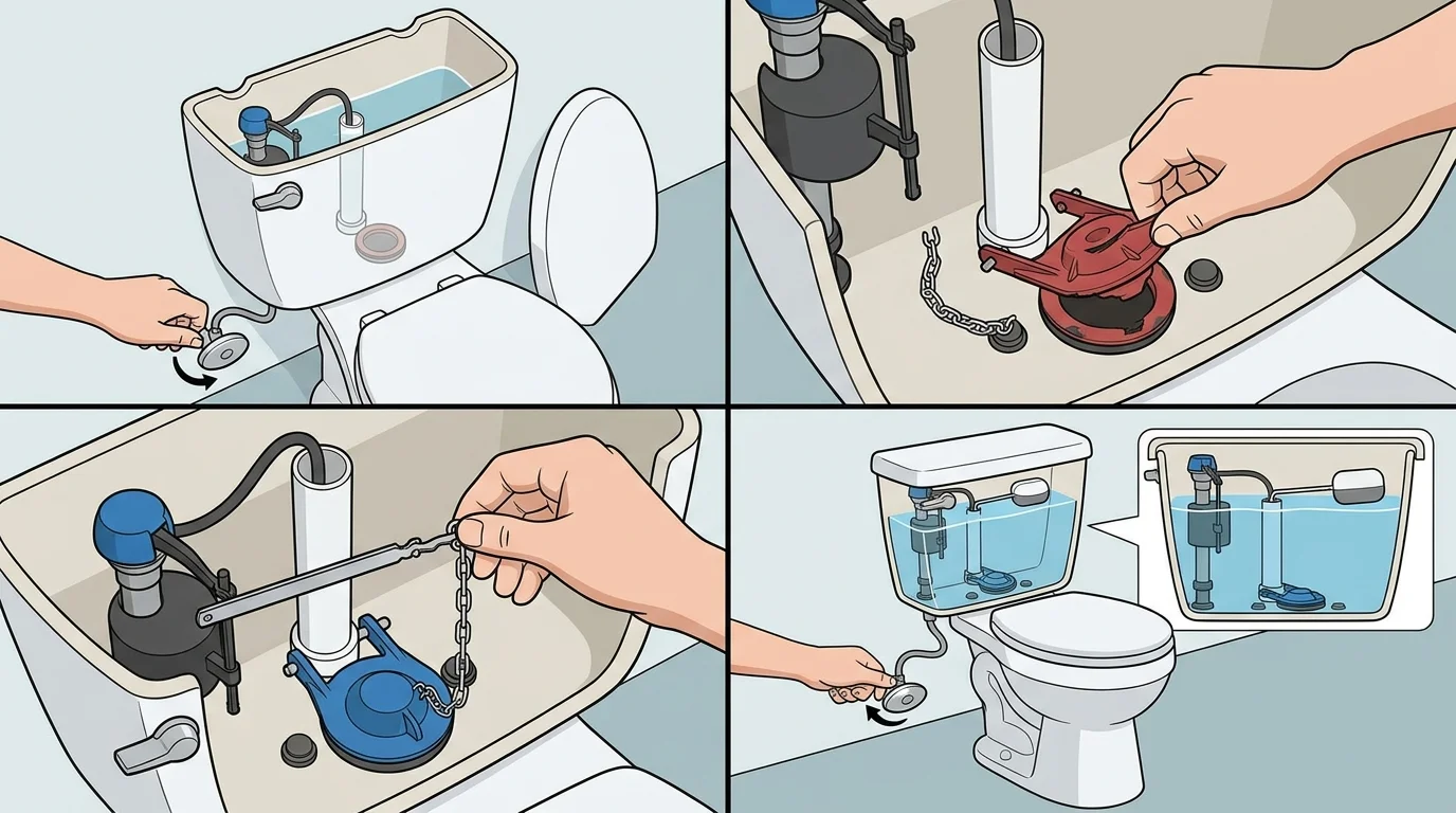 Clean modern toilet in a newly renovated bathroom