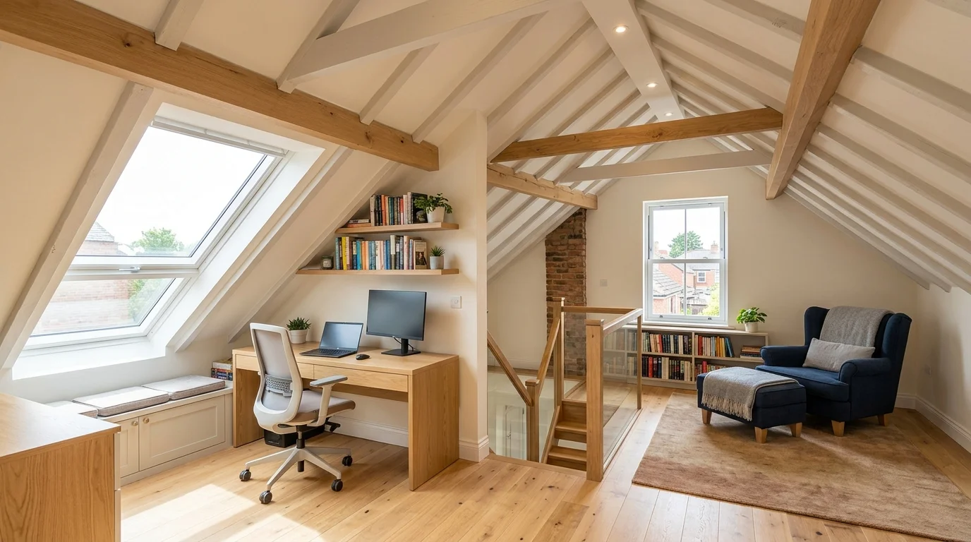 Beautifully finished attic bedroom conversion in a New Jersey home