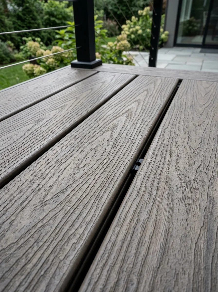 Composite Trex-style deck on a New Jersey home