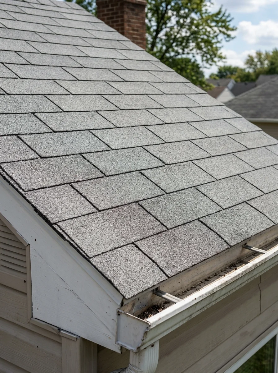 Gray 3-tab asphalt shingle roof on a New Jersey home