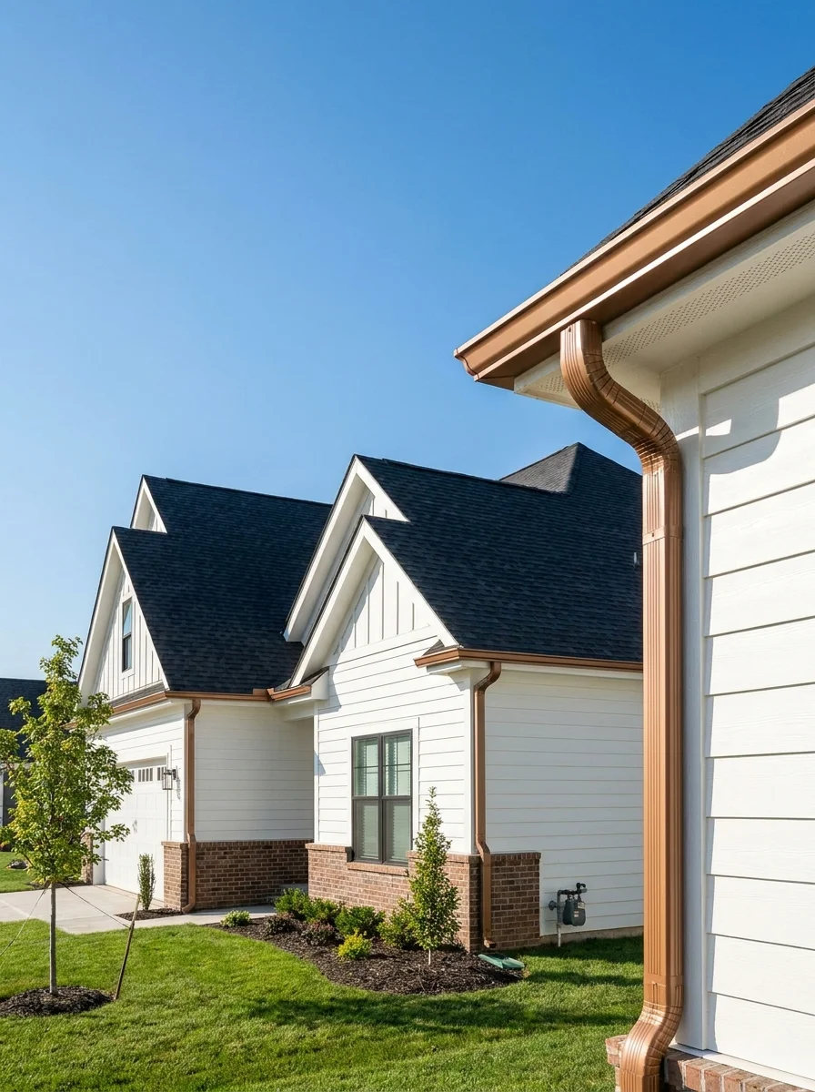 Seamless aluminum gutters on a New Jersey home
