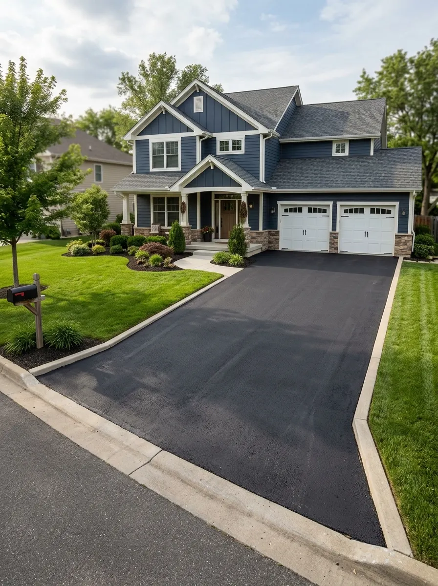Asphalt driveway at a New Jersey home