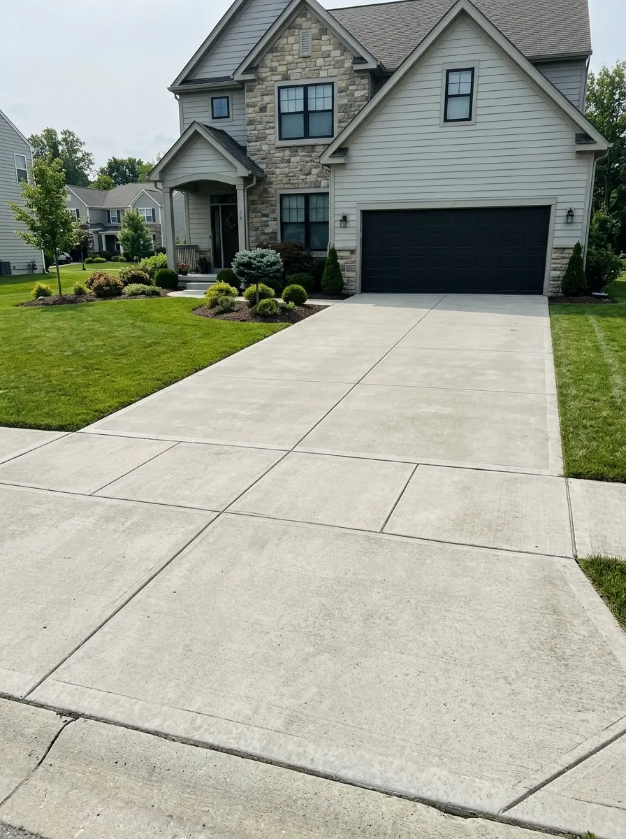 Concrete driveway at a home