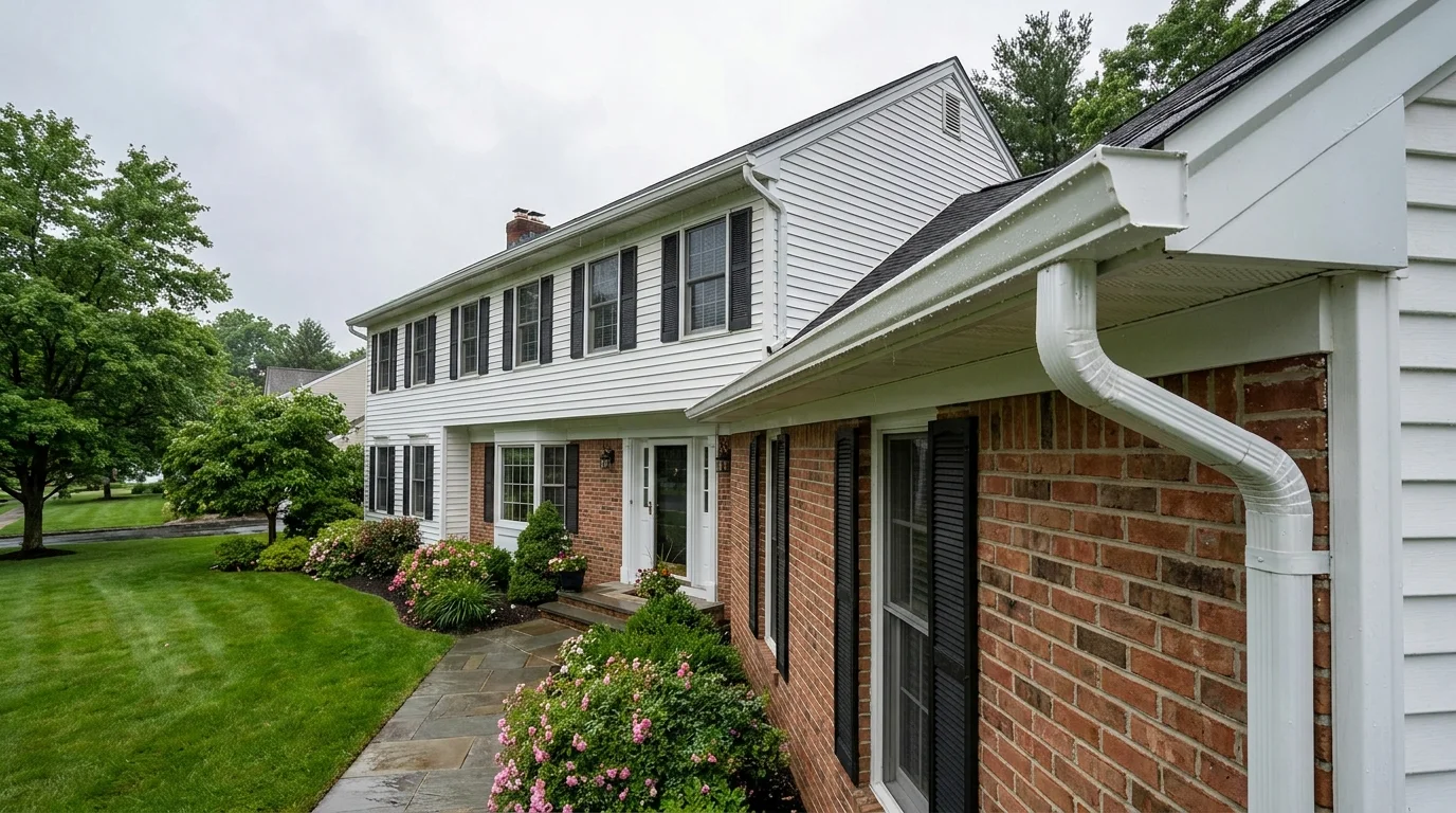 Seamless gutters on a New Jersey home