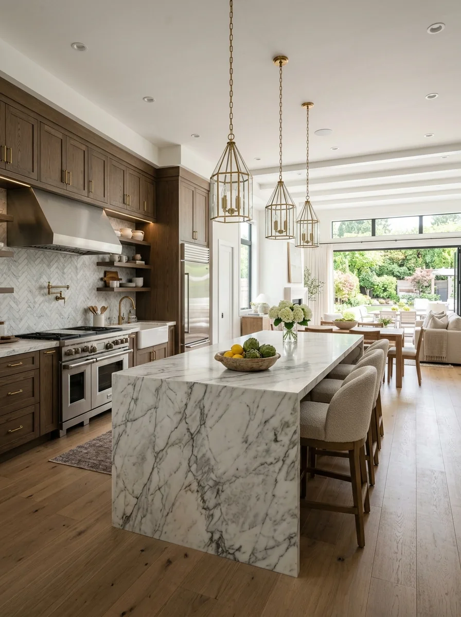 Renovated luxury kitchen with island